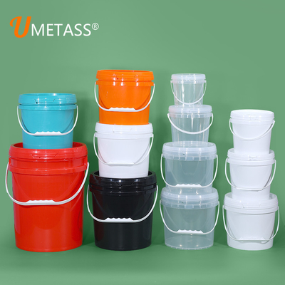 acheter Seau en plastique durable avec couvercle et poignée 1L 2L 3L 4L 5L volume et transparent fabrication en ligne