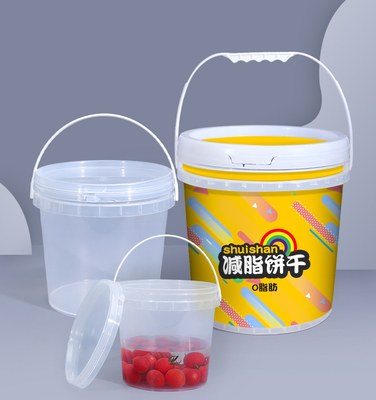 acheter 1L-5L -10L récipient rond de lait avec couvercle adapté à l'emballage sauces miel et plus fabrication en ligne