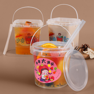 acheter 600 ml Iml personnalisé pour l'impression de seaux en plastique transparent avec couvercles pour l'impression par transfert de chaleur fabrication en ligne