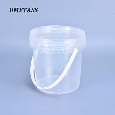 acheter Seau en plastique transparent rond de 1L avec couvercle adapté à l'eau et aux aliments fabrication en ligne