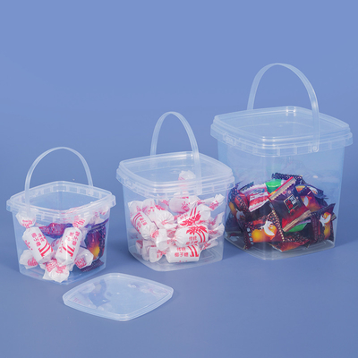 acheter Logo personnalisé 280ml 500ml 1L 2L épaisseur claire carré des seaux en plastique avec couvercles fabrication en ligne