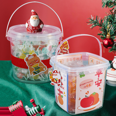 acheter 280ml 300ml 500ml 750ml 1L 1.5L 2.5L 4L Seau de plastique pour le stockage des aliments Décoration de Noël fabrication en ligne