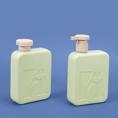 acheter Bouteille de shampooing et après-shampooing carrée en plastique vert de 300 ml, bouteille cosmétique en plastique personnalisée avec bouchon à clapet fabrication en ligne