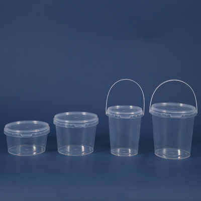 acheter Seaux de stockage alimentaires en plastique transparent de 450ml-900ml avec couvercles, seau à fruits fabrication en ligne
