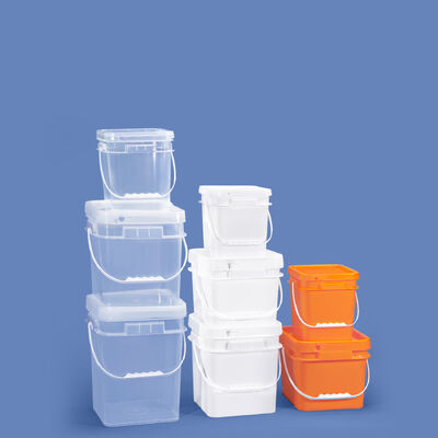 acheter 16L blanc transparent orange PP cube seau en plastique contenant 16 litres ODM OEM fabrication en ligne