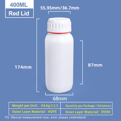 acheter Bouteille coex en plastique blanc de 400 ml personnalisée avec un anneau coloré rouge et vert autour du bouchon fabrication en ligne