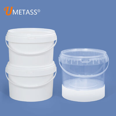 acheter Seau en plastique transparent rond de 8L personnalisé, seau de qualité alimentaire pour le stockage en vrac de bonbons, pop-corn, biscuits et aliments, avec couvercle et poignée fabrication en ligne