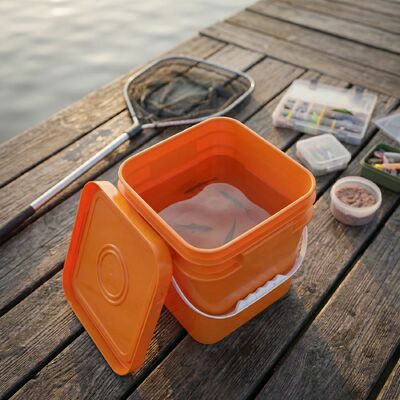 acheter 10 ~ 20L épaississement de seau en plastique carré avec poignée métallique pour la pêche Contenant d'emballage en plastique fabrication en ligne