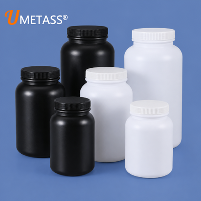 acheter Bouteille ronde en plastique HDPE à large ouverture de 2L-4L pour poudres, granulés, réactifs chimiques et solvants organiques, logo personnalisé fabrication en ligne