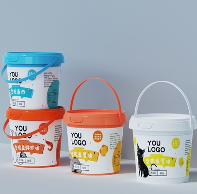 Seau transparent 300ml-5L pour le beurre de cacahuète, le beurre de karité, les sauces alimentaires