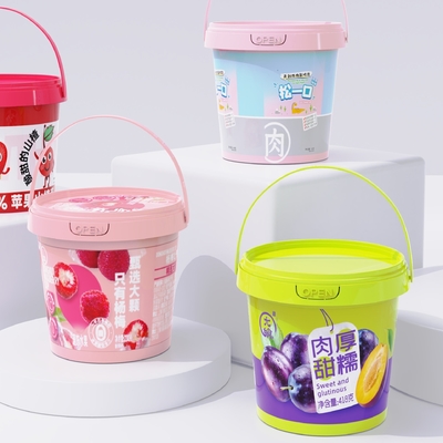 Capacité personnalisée 500 ml récipient en plastique PP blanc transparent pour la propagation du chocolat