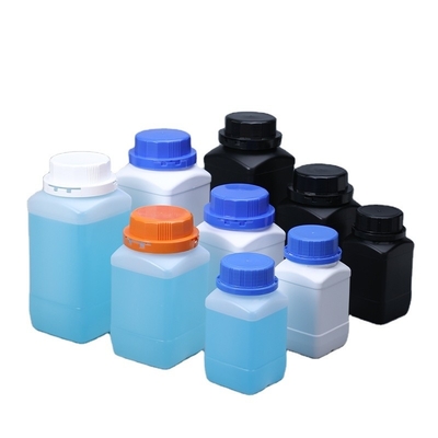 250 ml 500 ml 1000 ml Réactif à large bouche vide Bouteille en plastique carrée avec bouchon intérieur