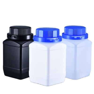 Bottes de laboratoire de science blanches translucides noires Bouteilles en plastique à large bouche pour réactifs Liquides