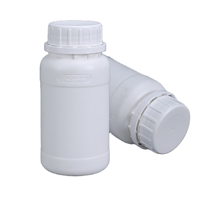 Bouteilles en plastique HDPE blanche ronde personnalisées de 200 ml pour les pesticides et le liquide détergent