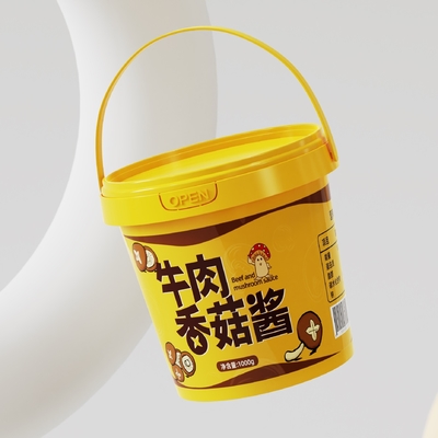 1L 1.5L 2L 3L 5L Seau en plastique rond en PP personnalisé pour contenant des biscuits en coton-tige