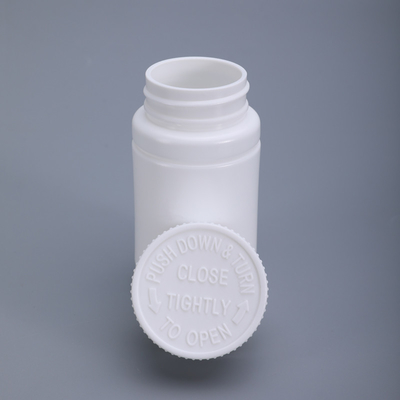 Bouteille en plastique de capsule à l' épreuve des enfants de 112 ml avec comprimés blancs