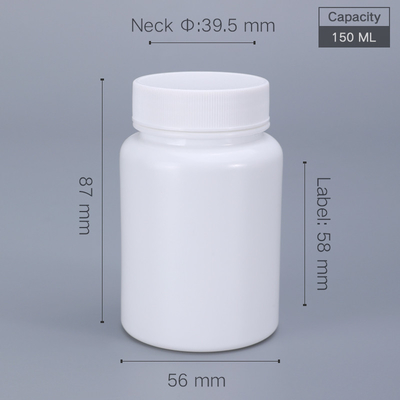Impression par écran de soie 150 ml HDPE bouteille en plastique pour le stockage des pilules sûr et sécurisé
