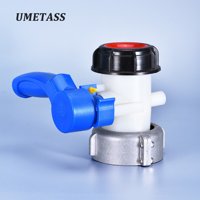 DN40 soupape à bille en PVC résistante aux huiles acides et alcalines pour contrôle directionnel hydraulique IBC