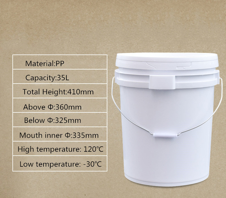 Seau rond transparent pour les enfants Jouets Emballage Seau en plastique recyclé 35L 7 gallons