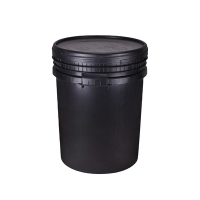 Logo personnalisé 10 gallons Blanc Noir Grand Seau en plastique avec couvercle peint
