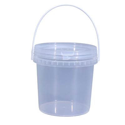 Différentes spécifications Seau en plastique rond blanc pour la promotion de la crème glacée au yogourt