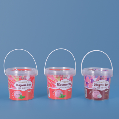 Seau en plastique de 1 litre de 1000 ml avec poignée pour les biscuits au chocolat