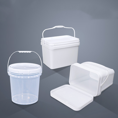 8L épaississement blanc transparent grand contenant en plastique carré avec couvercle de qualité alimentaire