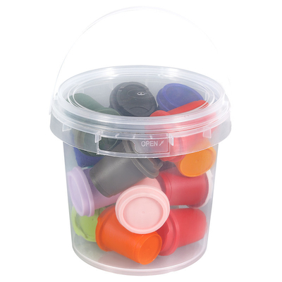 100% de matériau plastique translucide bouteille ronde de stockage de grains de café avec couvercle et poignée