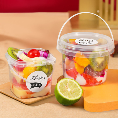Autres produits alimentaires épaisse cuve en plastique avec support et couvercle pour les fruits de mer Snack OEM Impression couleur