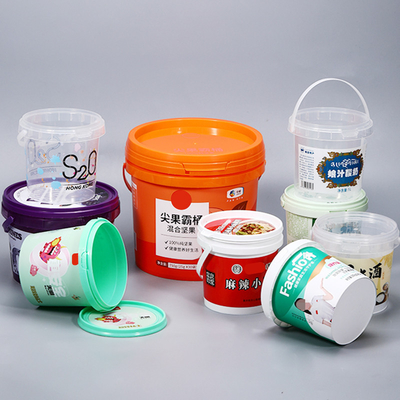 échantillon fourni de qualité alimentaire IML sur mesure PP plastique glace seau avec poignée de couvercle