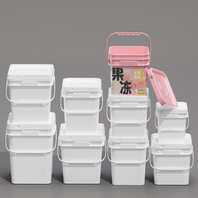 Fabrique en gros de la sécurité alimentaire IML personnalisé scellé bouteilles de plastique carrées vides conteneur pour l'emballage de nourriture pour animaux de compagnie