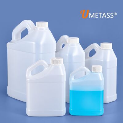 Bouteille carrée en plastique HDPE de 500 ml à 3,8 litres avec bouchon à vis, couvercle intérieur résistant aux fuites
